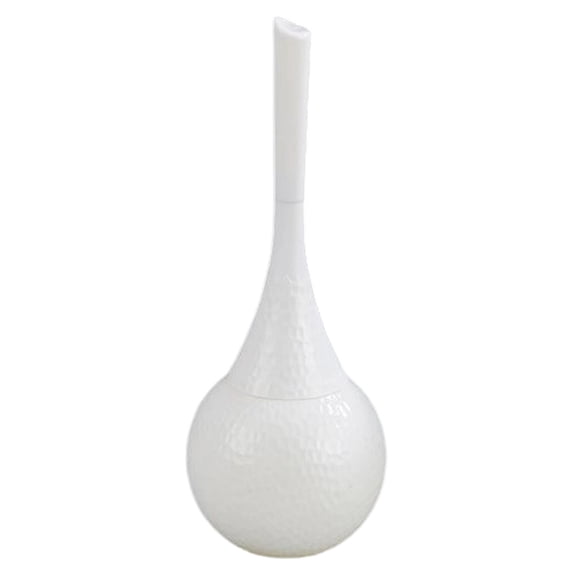 Toilet Brush and Holder Set,Brushed Nickel Modern Bathroom Brush with Anti-Splash Shield 360°Cleaning,ABS Plastic Rust-Proof Waterproof Toilet Bowl Cleaner for Household Cleaning(White4,5.5x5.5x15")