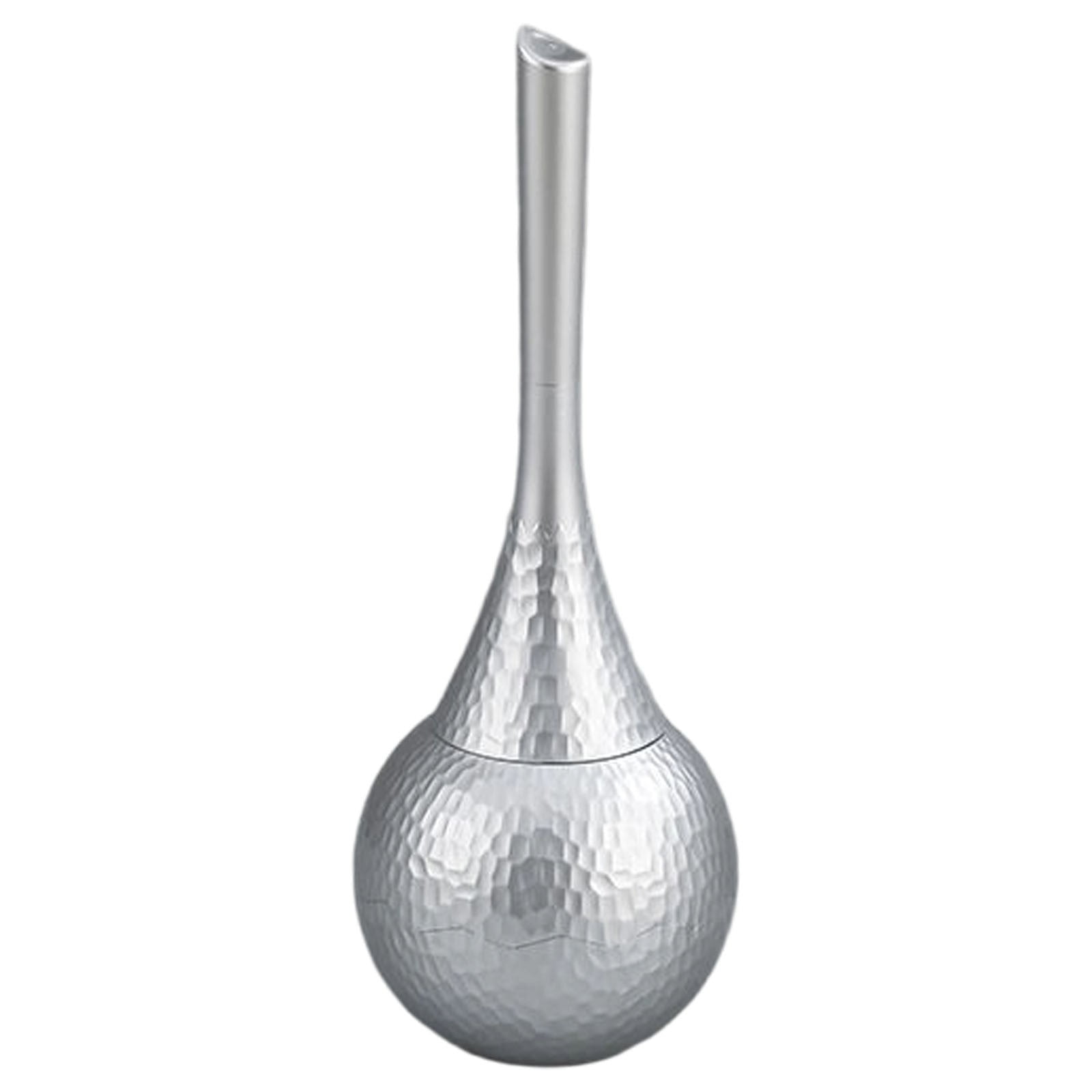 Toilet Brush and Holder Set,Brushed Nickel Modern Bathroom Brush with Anti-Splash Shield 360°Cleaning,ABS Plastic Rust-Proof Waterproof Toilet Bowl Cleaner for Household Cleaning(Silver,5.5x5.5x15")