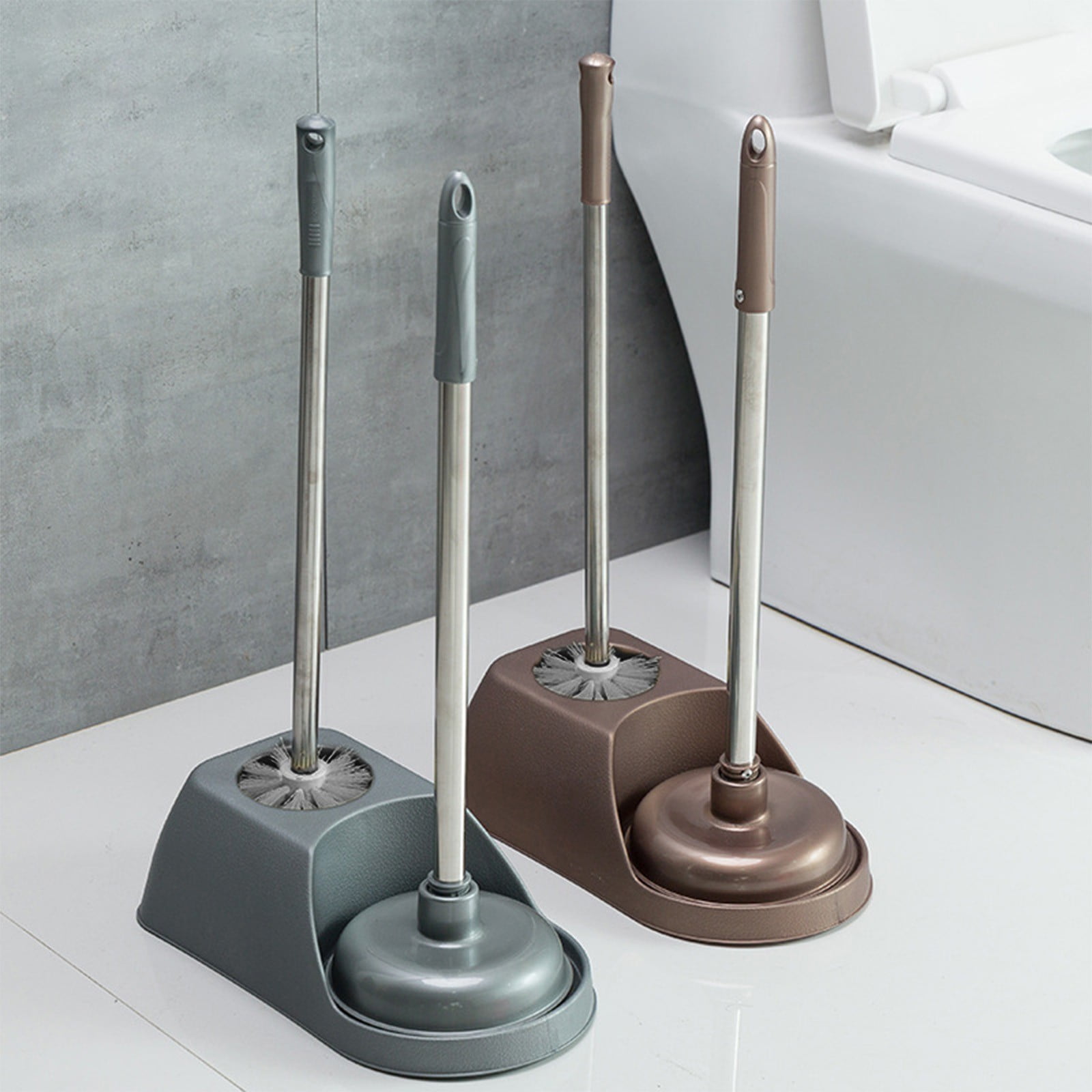 Toilet Brush and Holder Set with Drip Tray | Toilet Bowl Brush & Toilet Bowl Cleaner Brush Combo | Bathroom Cleaning Organizer | Strong Bristles | Easy Maintenance | Xuniizn
