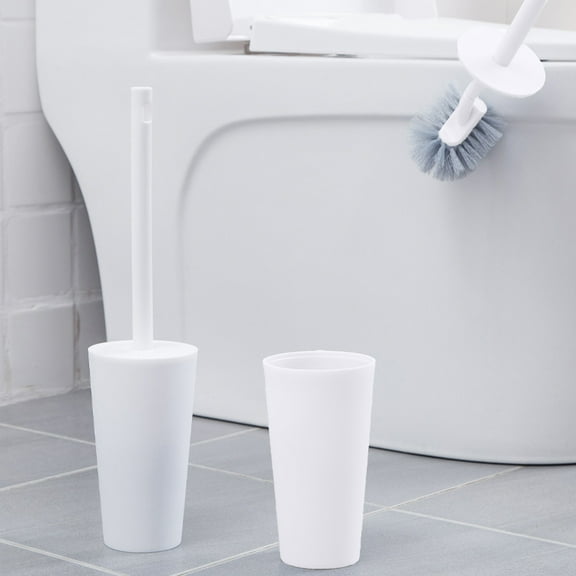 Toilet Brush and Holder Set,Space Saving,Durable Bristles and Solid Handle Toilet Bowl Brush with Holder,Toilet Cleaner Brush for Bathroom Home Deep Cleaning
