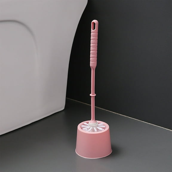 Toilet Brush and Holders with Long Handle, Durables Toilet Brush with Storage Holders, Bowl Brush with Caddy with Sturdy Plastic Handle for Secure Grip