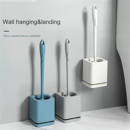 Toilet Brush Household Toilet Plastic Long-Handle Cleaning Brush Toilet Hole-Free Wall Hanging With Base Cleaning Kit