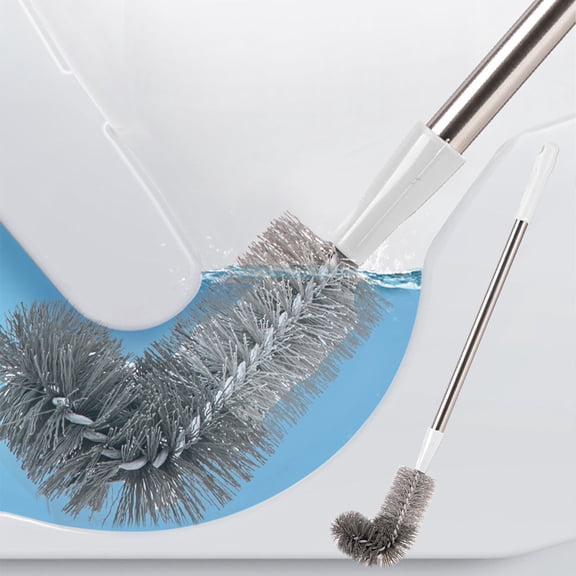 Toilet Brush With Long Handle Bathroom Cleaning Set,Compact Modern Toilet Bowl Cleaner With Non Scratch Bristles,Fast Dry Washable Head,Deep Decontamination Brush For Bathroom Sink,Restroom-Free Size