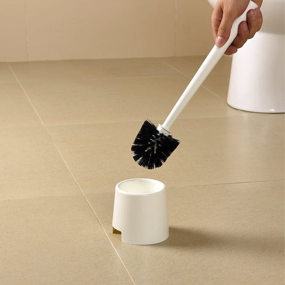 Toilet Brush With Long Handle,Hard Bristle Toilet Bowl Cleaner Brush Modern Compact Toilet Cleaning Tool,Efficient Deep Cleaning Toilet Scrubber for Bathroom Restroom Hotel,Home Toilet Use-Free Size
