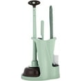 thumbnail image 1 of Toilet Brush and Plunger Set,Green 3 in 1 Bathroom Scrubber Plunger and Angled Toilet Bowl Brush & Scrubber Combo with Holder and Rim Cleaner for Camper,Rv,Apartment,New Home,Set of 1, 1 of 6