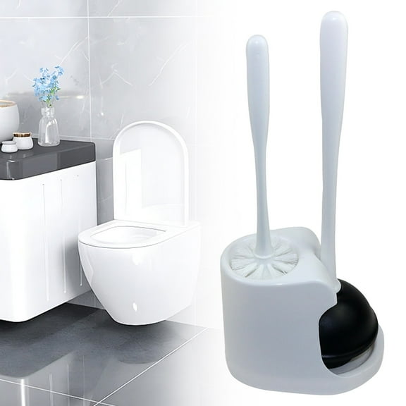Toilet Brush and Plunger Set, Heavy-Duty Toilet Plungers for Bathroom Toilet Bowl Brush and Holder, Hidden Toilet Plunger and Brush Set for Deeply Cleaning, 1 Set, Multisize