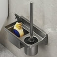 thumbnail image 1 of Toilet Brush And Plunger Wall-Mounted Toilet Brush With Base Two Storage Holes Household No Dead Angle Toilet Brush Toilet Cleaning Brush Set Toilet Scrubber, 1 of 6