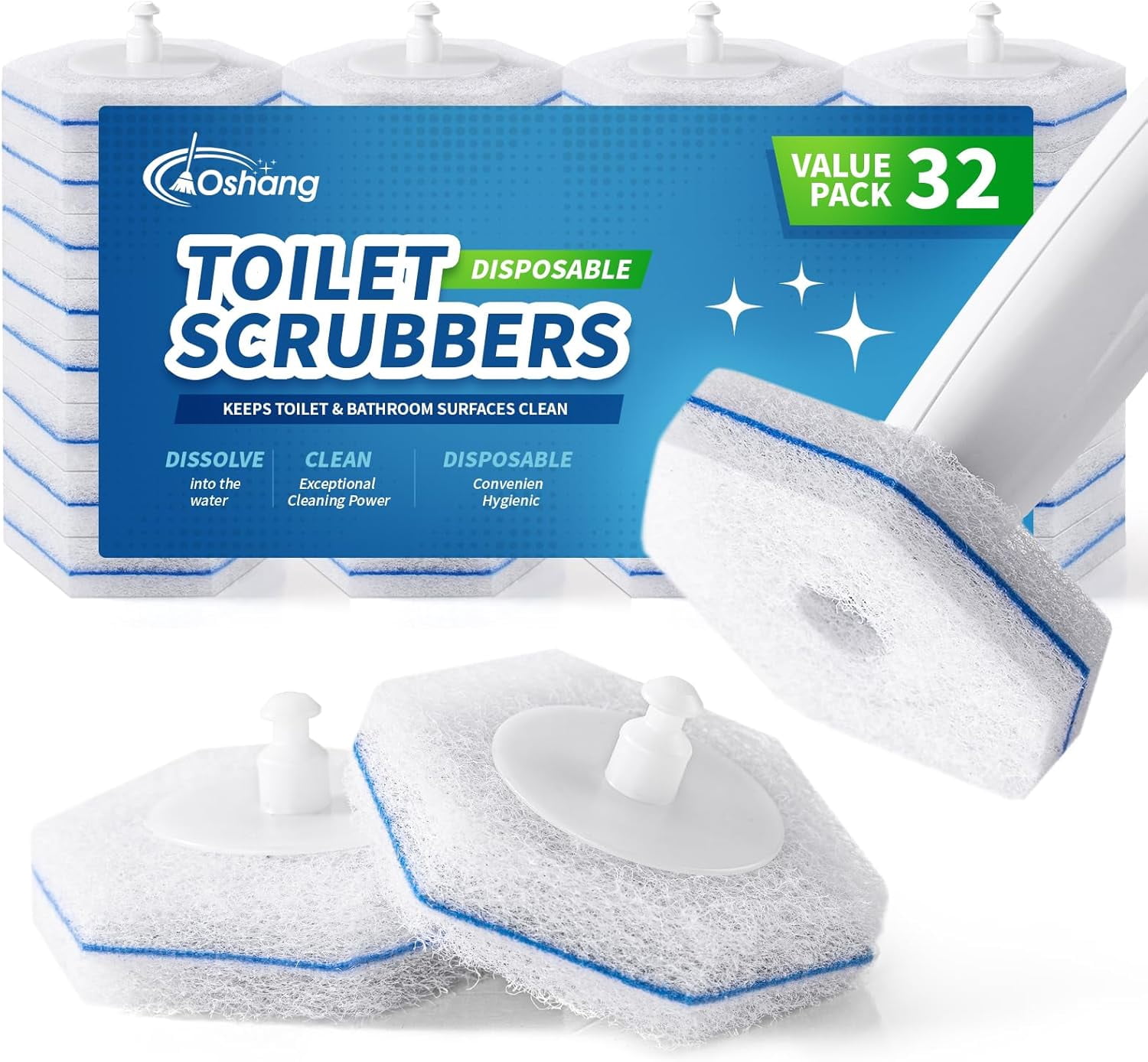 Toilet Brush Refills, Toilet Refill Pads, Disposable Toilet Brush Heads ...