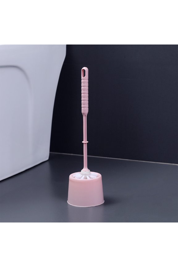 Toilet Brush Set with Removable Water Tank, Soft Bristles & Standing Storage - Freestanding Bathroom Cleaning Tool (Hollow Drainage, Pink)