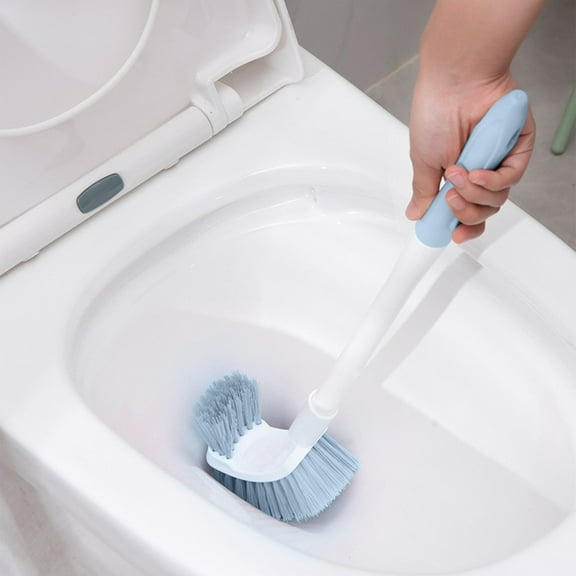 Toilet Brush, Slim Compact Bathroom Toilet Scrubber No Dead Corners Silicone Toilet Brush, Curved Design Angled Toilet Cleaner Brush Scrubber for Deep Cleaning