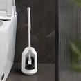 thumbnail image 1 of Toilet Brush with Sturdy Base, Long Handle Design, No Dead Corners for Deep Cleaning, Dirt Removal Tool, Perfect for Household Bathroom Hygiene and Daily Toilet Care Essentials, White, 4.3*19.3in, 1 of 6