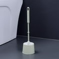 thumbnail image 1 of Toilet Brush, Toilet Brush and Holder with 304 Stainless Steel Handle, Space Saving Toilet Bowl Brush for Storage, Durable Bristles Toilet Scrubber for Bathroom Cleaning(Green), 1 of 5