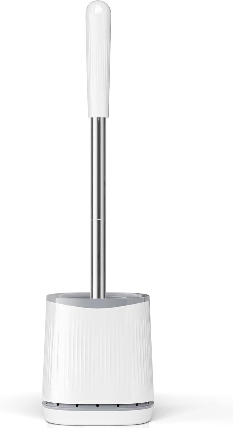 BCOOSS Toilet Bowl Brush And Caddy Set 2 Pack Bathroom Scrubber Cleaner Brush With Holder