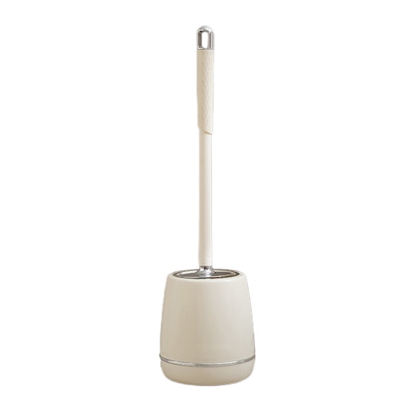 Toilet Brush, Toilet Brush and Holder with Long Handle, Space Saving Toilet Bowl Brush for Bathroom Cleaning Silver