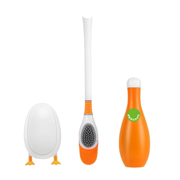 Toilet Brush Wall Mounted with Blue Bowl Cleaner, Automatic Flush Cleaning Tablet System, Long Lasting Deodorizer with Sustained Release Technology for Bathroom Hygiene