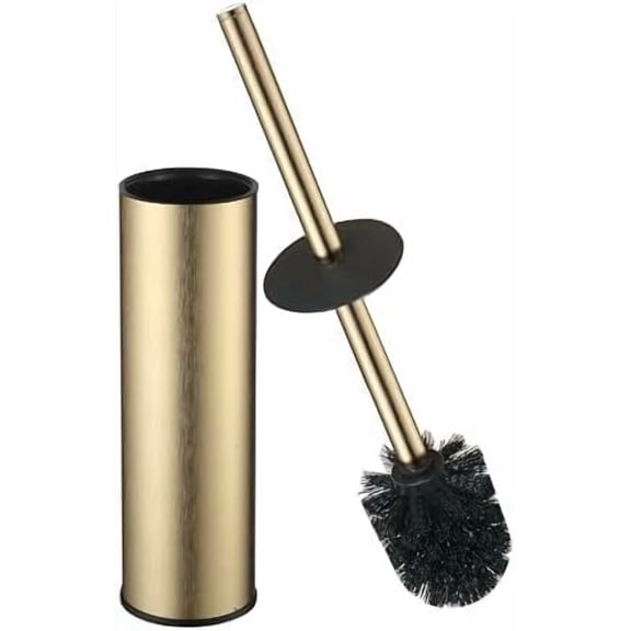 Toilet Brush and Holder Set Premium Material Toilet Bowl Cleaner Free Standing Toilet Bowl Brush and Holder Gold