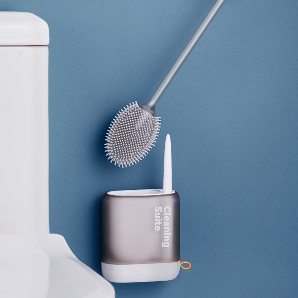 Toilet Brush and Holder Set Silicone Toilet Brush with Holder for