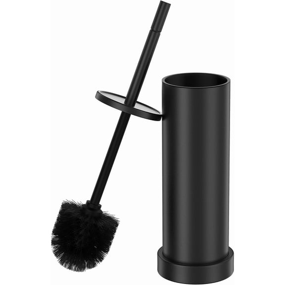 Toilet Brush and Holder Set Stainless Steel Long Handle Removable Inner Bowl Splash Protection