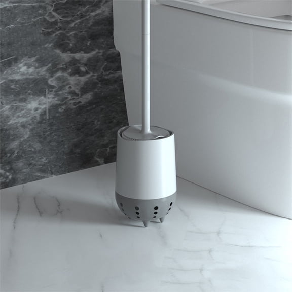 Toilet Brush and Holder Set Toilet Bowl Cleaners - Compact Toilet Brush & Holder, Long Handle, Space Saving for Storage, Deep Cleaning, Drip-Proof
