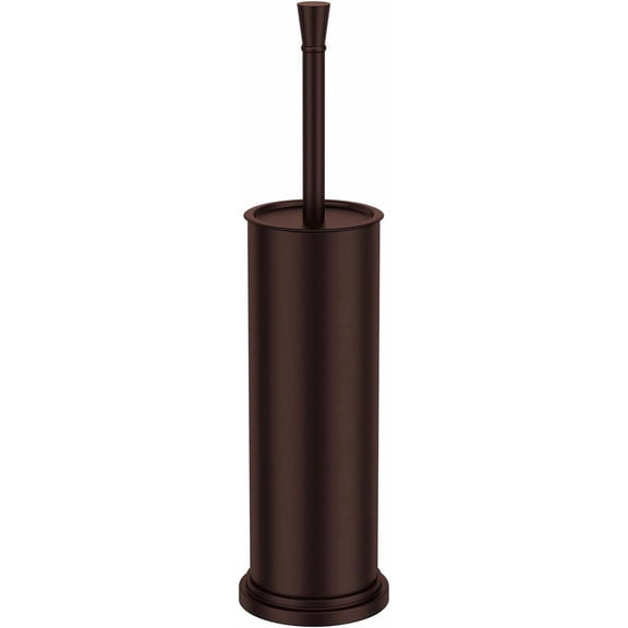 Toilet Brush and Holder Set: 304 Stainless Steel Heavy Duty Bowl Brush with Removable Inner Bowl and Splash Protection, Dense Bristles, Bronze