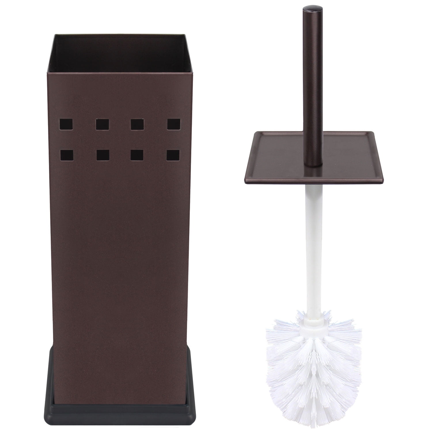 Toilet Brush and Holder Set, Wall/Foot Mounted Toilet Brush