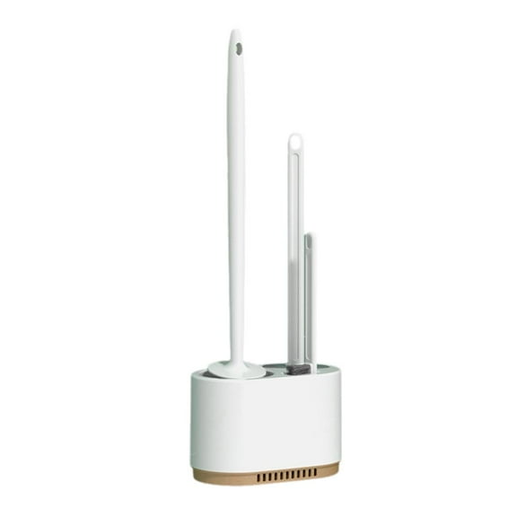 Toilet Brush and Plunger Set in One, PP and TPR Material, Ventilation Design, Easy to Clean, Space-Saving for Bathroom