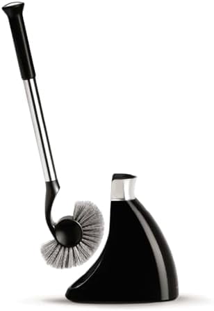 Toilet Brush with Caddy Stainless Steel, Black
