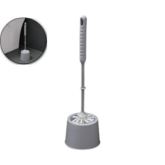 Toilet Brush with Holders, Floor Standing/Wall Mounted, Comfortable Handle, Soft Bristles, for Bathroom Cleaning