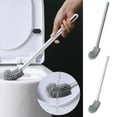 thumbnail image 1 of Toilet Brush with Long Handle, Plastic No-Dead-Angle Bathroom Cleaning Brush for Deep Toilet Bowl Corners and Edges, 1 of 2