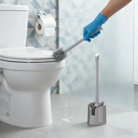 Toilet Brush with Long Handle and Plastic Bristles, Bathroom Cleaning Kit, Multi-Purpose Toilet Cleaner Tool for Efficient Sanitation
