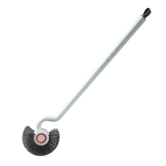 Toilet Brush with Plastic Bristles Long Handle for Bathroom Cleaning Modern Compact Design Easy Storage Wall Hook 1-Piece Kit