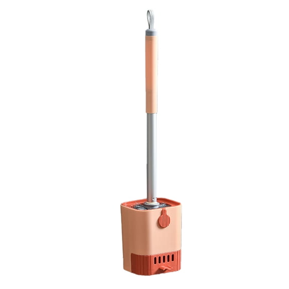 Toilet Brush with Quick Drying Holder Set for Bathroom Cleaning Peach