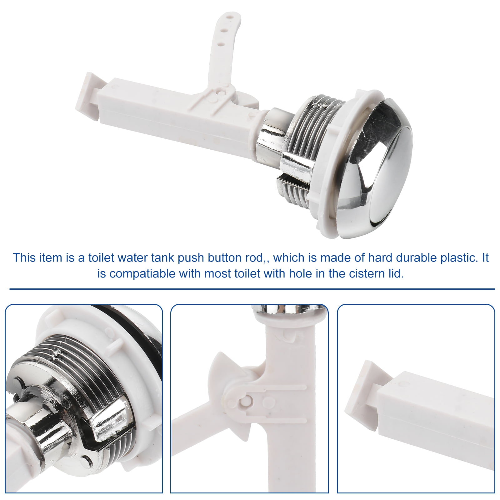 Toilet Button Flush Tank Push Replacement Waterflusher Kit Rod