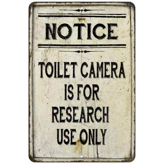 Toilet Camera is For Research Only Vintage Look Chic Distressed 8x12208120020238