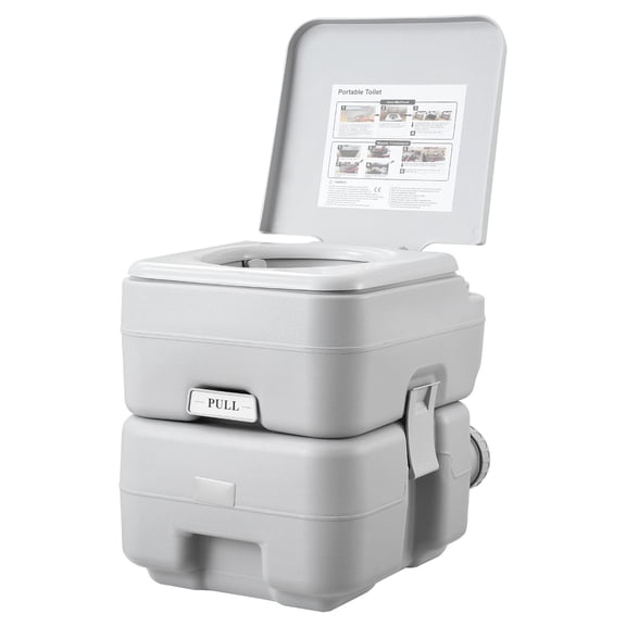 Portable Camping Toilet with 5.3 Gallon Waste Tank & 3.2 Gallon Pressurized Flush Tank, 330lb Capacity Leak-Proof Travel Porta Potty with Carry Bag for RV, Outdoor Camping, Road Trips