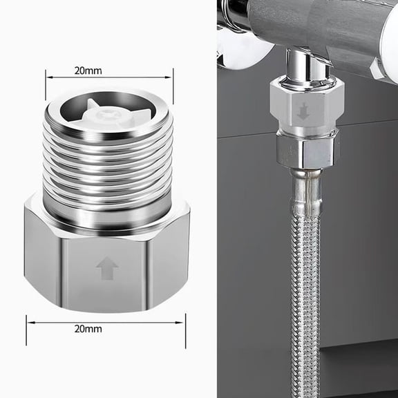 Toilet Check Valve One-Way Valve G1/2 Stainless Steel Internal Flow External