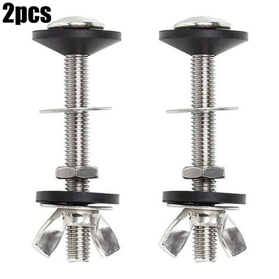 Toilet Cistern to Pan Fixing Kit  Stainless Steel Close Coupling Bolts with Conical Washers & Sealing Rings, for WC Installation, 304 Grade