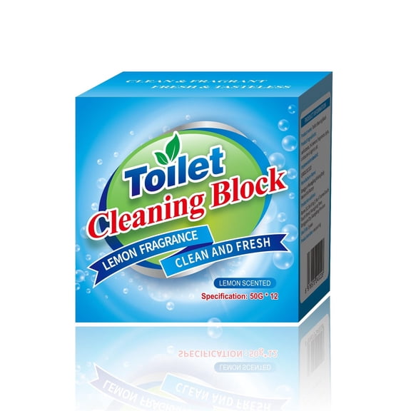Toilet Cleaner Deodorizing Tablets, Concentrated Rose-Scented, 12 Capsules, Powerful Stain Removal, Freshens and Cleans, Easy to Use, Long-Lasting