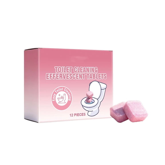 Toilet Cleaner Tablets 12 Pack - Daily Stain Remover And Odor Neutralizer With Fizzing Action For Fresh Clean Bowls