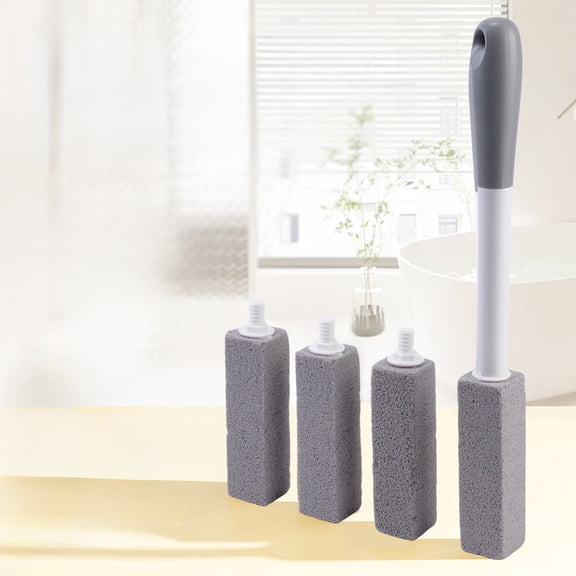 Toilet Cleaning Brush, Pumice Stone Scrubber Long Handle Scrub Stick for Hard Water Stains, Urine Scale, and Rust Removal