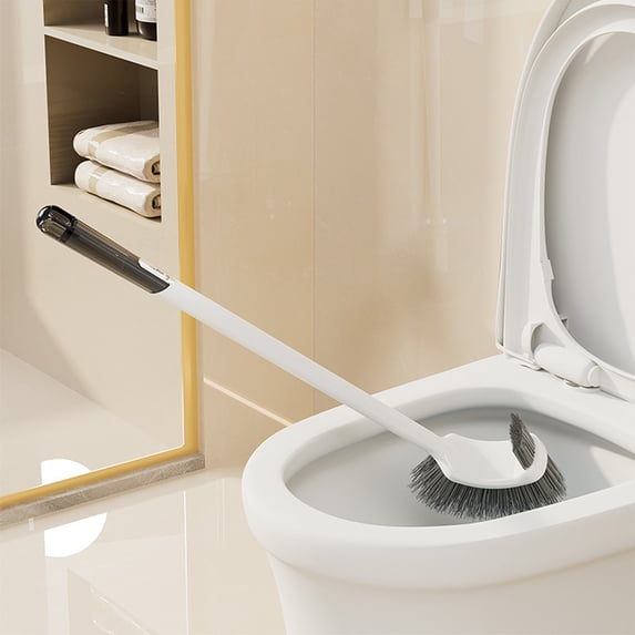 Toilet Cleaning Brush Set, Effective Corner Scrubbing Tool, Durable Rubber and Slit Brushes with Caddy, for Bathroom Sanitation and Toilet Bowl Upkeep, Homeowners and Cleaning Staff