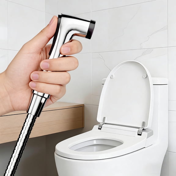 Toilet Cleaning & Hygiene Handheld Bidet Sprayer Kit, Stainless Steel Hose with Pressure Control