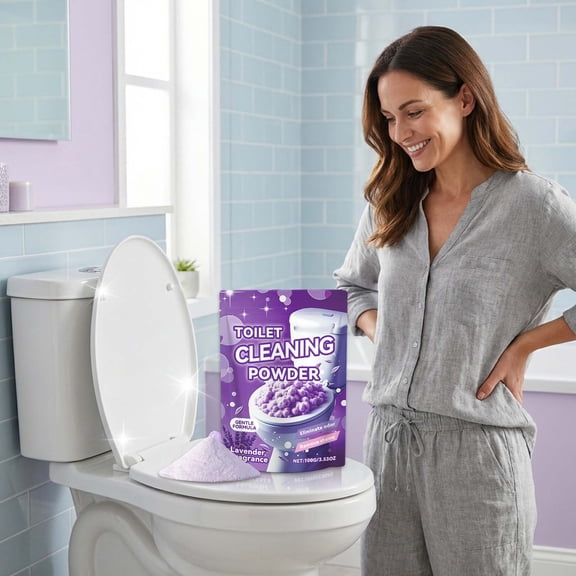 Toilet Cleaning Powder Activating Foam Deep Cleaner,Powerful Stain And Dirt Removal Keeps Toilet Fresh Neutralizes Odor,Easy Sprinkle Application Safe On Pipes For Bathroom Home Office Cleaning-A