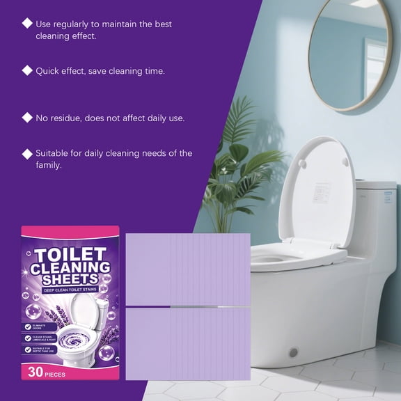 Toilet Cleaning Sheets Limescale Rust Stain Remover Tablets, Deep Clean Odor Removal Fast Dissolve No Scrub Bathroom Care, For Toilet Bowl Home Bathroom Apartment Hotel Use