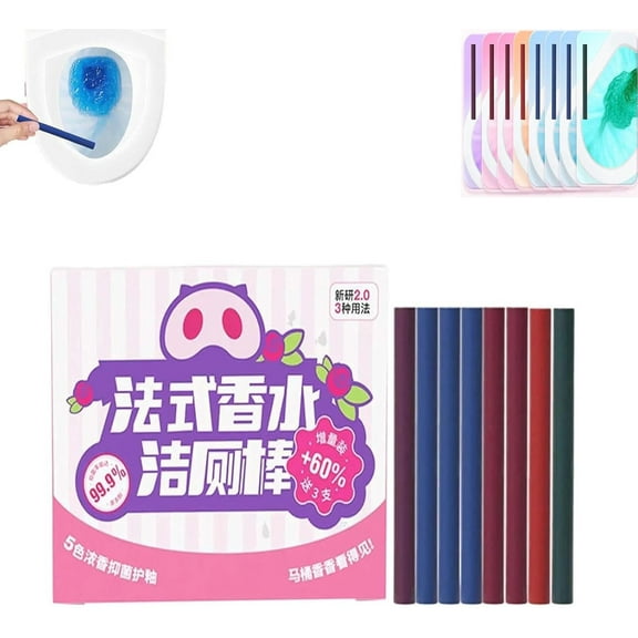 Toilet Cleaning Sticks, Toilet Drop Ins, Multi-functional Deodorizing Cleaning Sticks, Bathroom Multifunctional Tablets, 8PCS Disposable, Long-Lasting Freshness (1)
