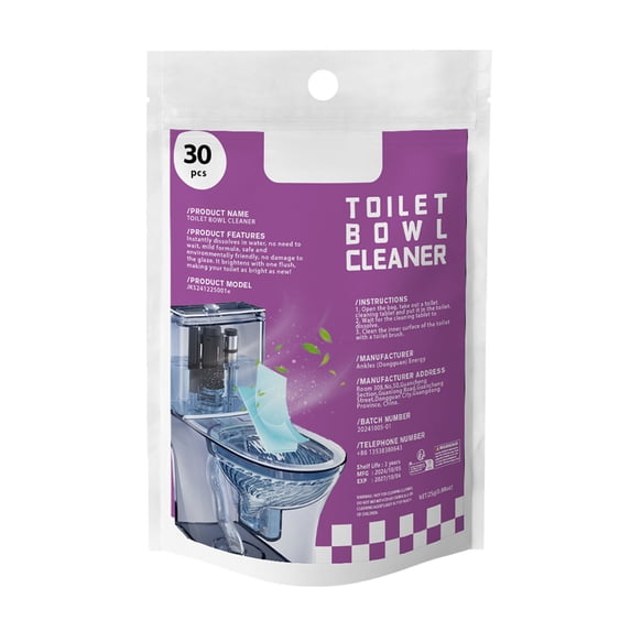 Toilet Cleaning Tablets 30 Count | Deodorizing & Bleaching Toilet Bowl Cleaner | Urine & Rust Stain Remover | Slow Release Freshener | Easy to Use | Safe for Plumbing & Septic Systems | Long-Lasting