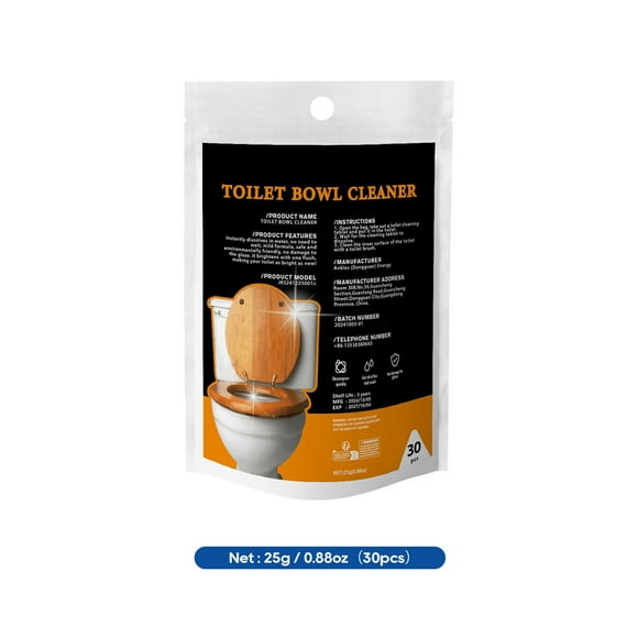 Toilet Cleaning Tablets 30-Pack | Powerful Deodorizing & Stain Removal | Bleaching Formula Removes Urine Scale, Limescale, Odors | Long-Lasting Freshness | Slow Release | Easy to Use | Safe