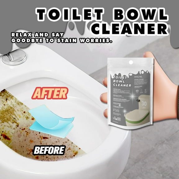 Toilet Cleaning Tablets with Bleach for Deodorizing and Removing Urine Stains, Slow-Release Technology, Easy to Use, Prevents Limescale and Rust, 30 Tablets