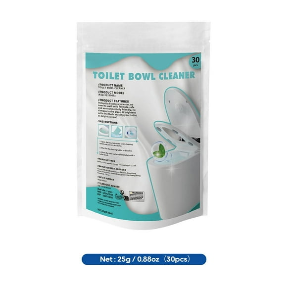 Toilet Cleaning Tablets | Powerful Deodorizing Urine & Rust Stain Remover - Bleaching Formula | Slow Release Freshener | Safe for Plumbing & Septic | 30 Pack | Easy Use Bathroom Cleaner