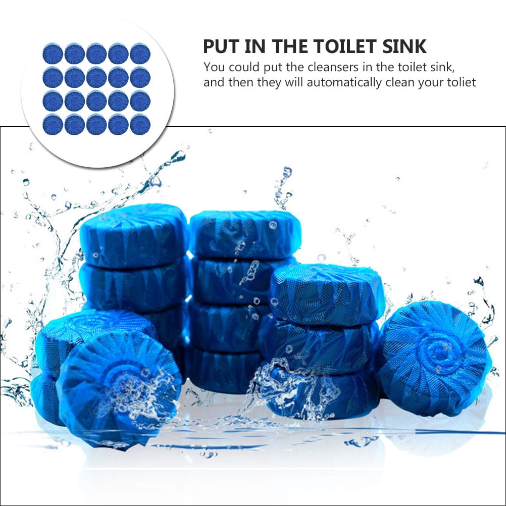 Toilet Cleaning Tablets with Continuous Blue Spruce Scent keeps Toilets